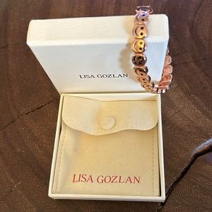 Lisa Gozlan HAPPY FACE stretch Rose Gold Plated bracelet.